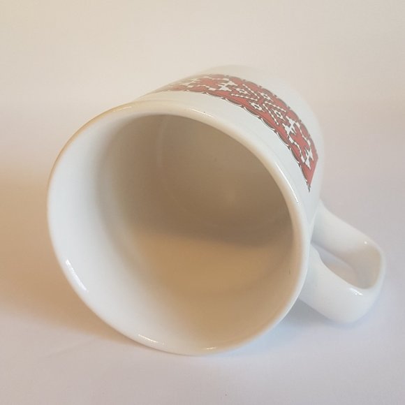 Set of 2 Ukrainian Mugs Teacups Made in England Red White Ukrainian Art Tea Cups - Picture 7 of 15